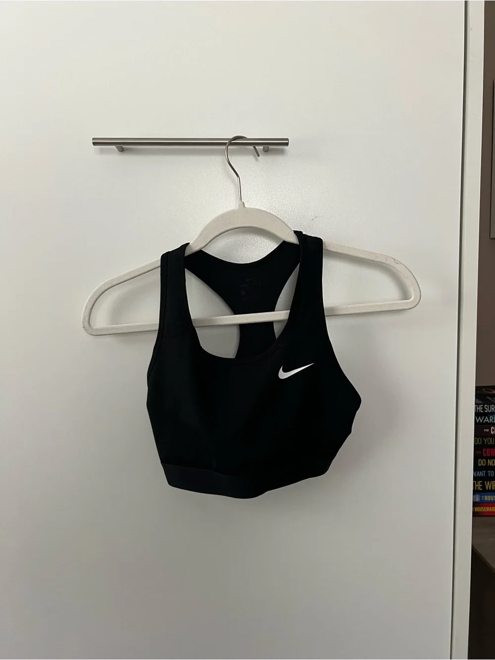 Nike Black Racerback Medium-Impact Sports Bra with Swoosh